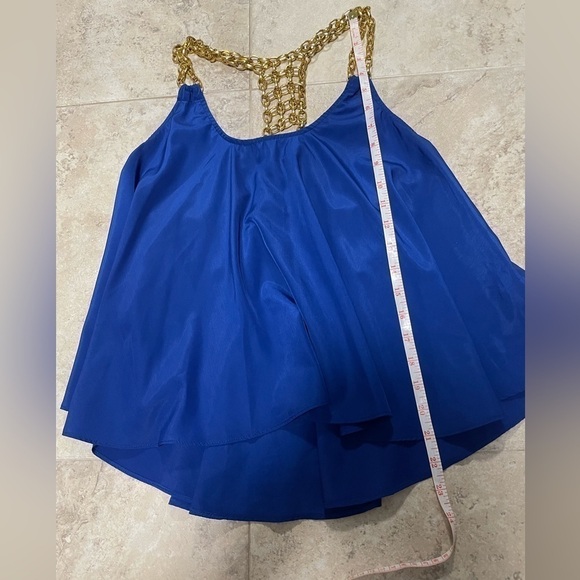 Cals gold chain straps flowy cobalt blue tank top. Size medium. - Picture 5 of 5
